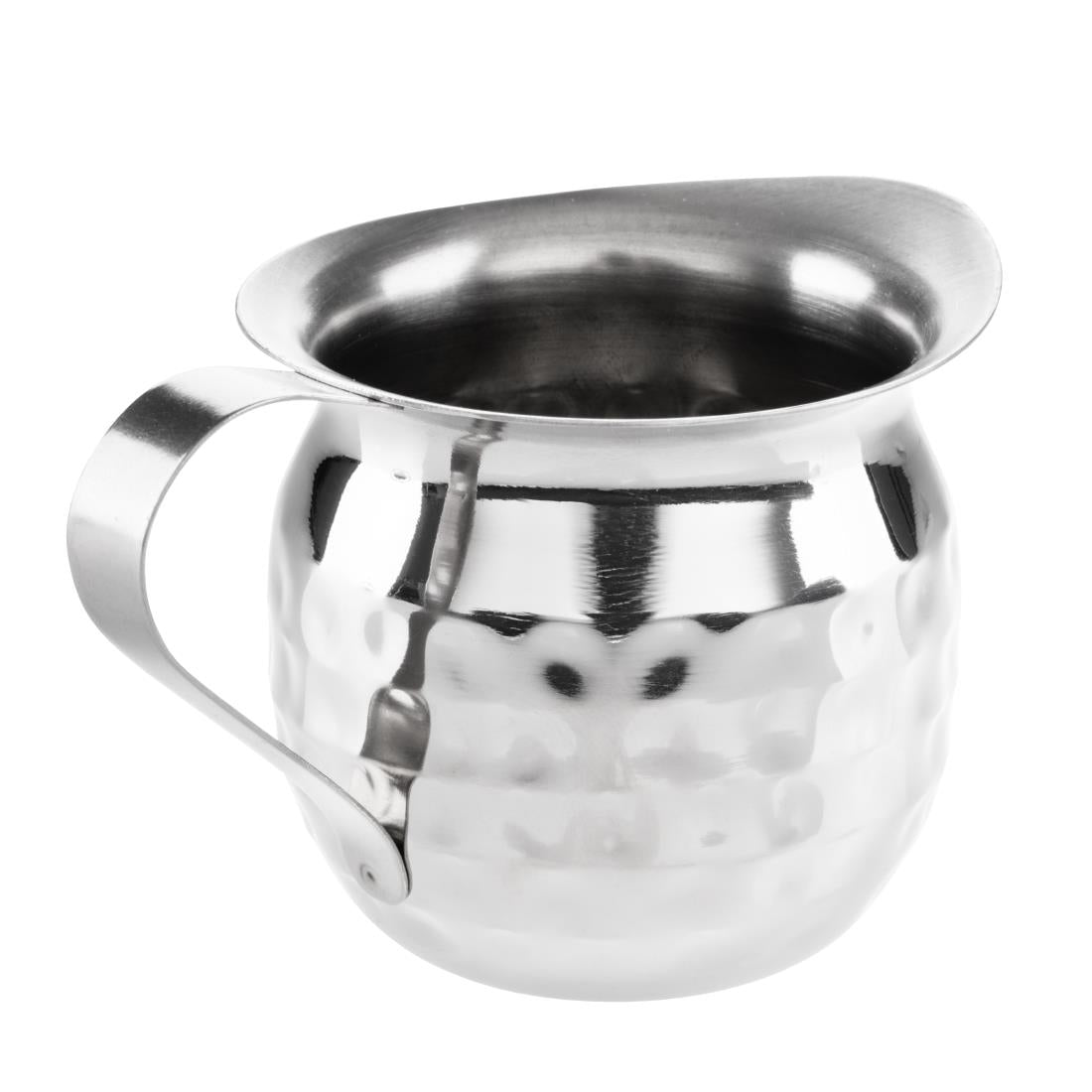 Olympia Hammered Stainless Steel Mini Milk Jug 120ml (6 Pack) - HY119