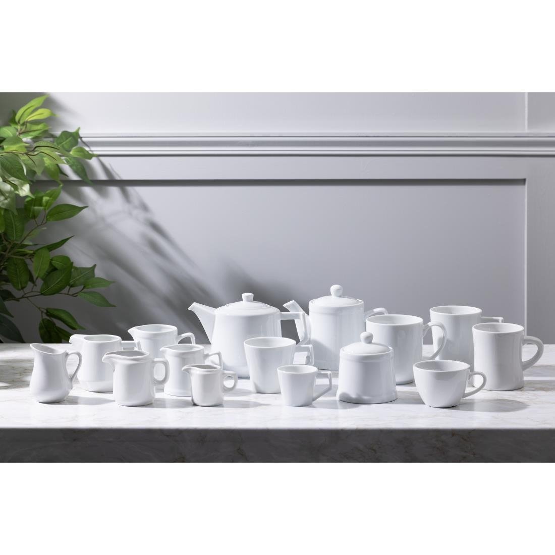Olympia Whiteware Deco Teapot 820ml (2 Pack) - HZ864