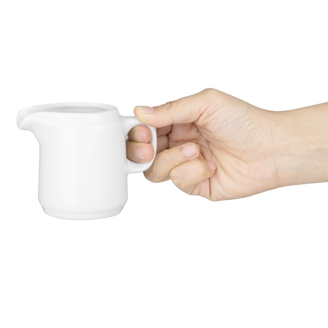 Olympia Whiteware Handled Jugs 130ml (12 Pack) - HY544