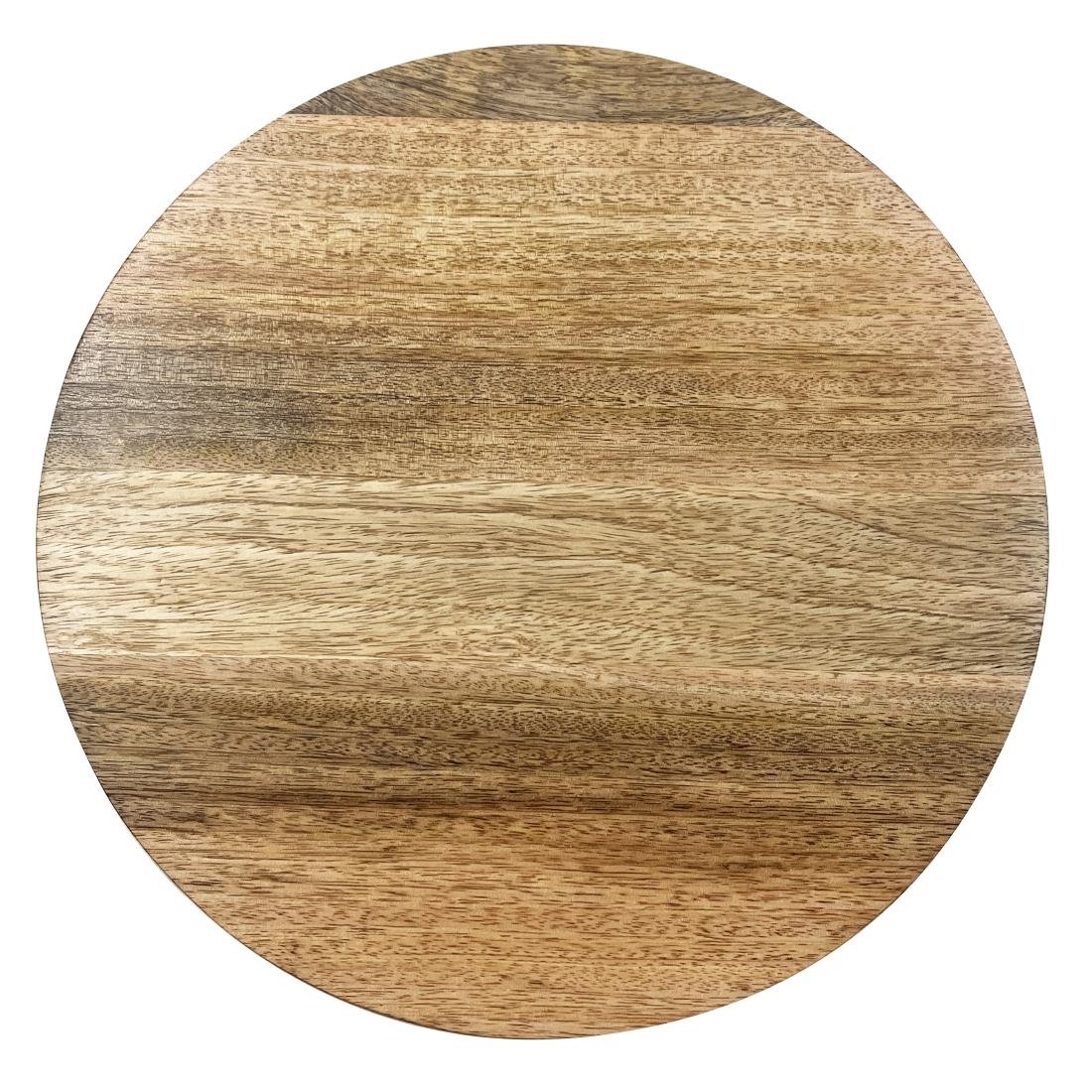 Olympia Round Display Stand Mango Wood with Metal Legs 250x80mm - HY753