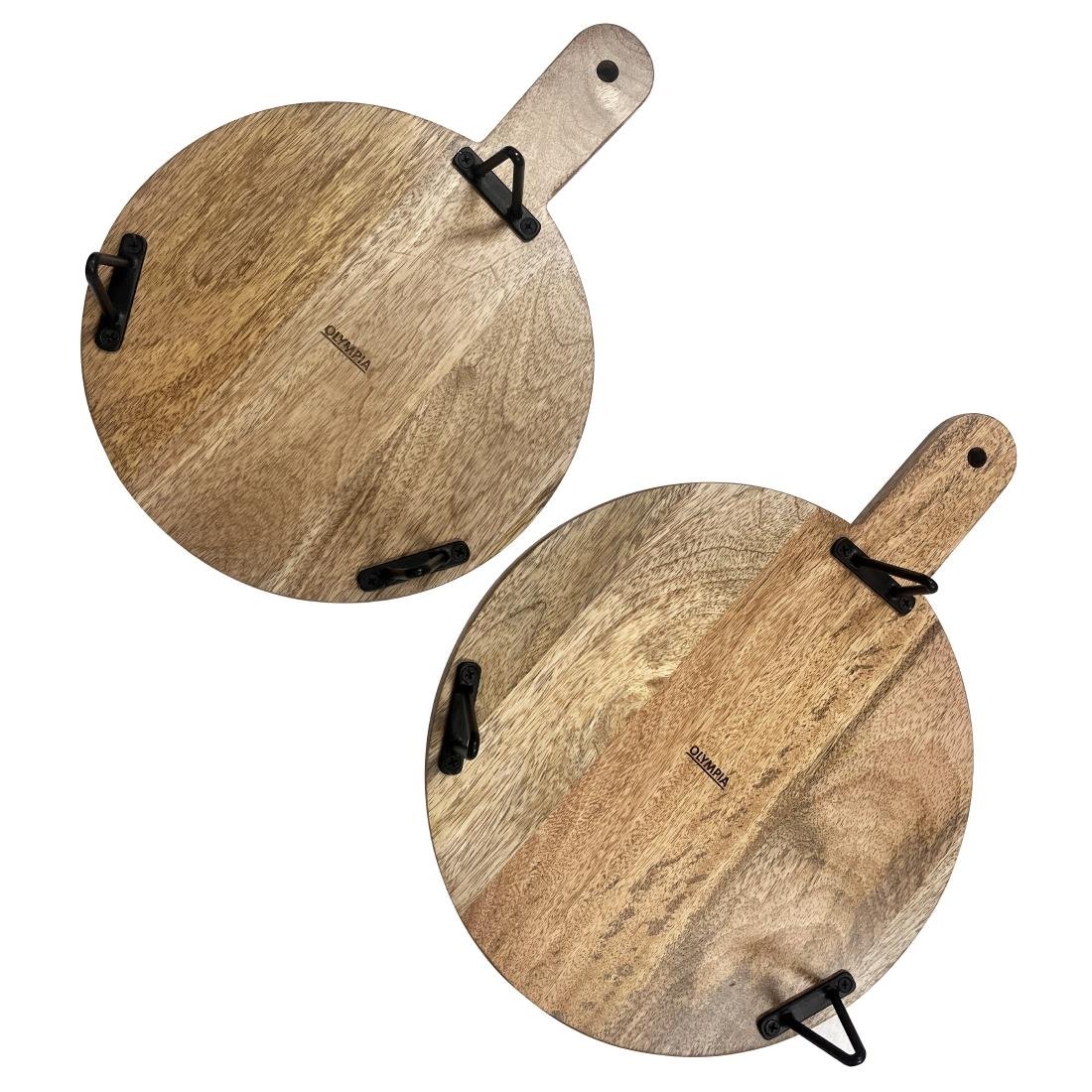 Olympia Round Handled Display Stand Mango Wood with Metal Legs 350x250x80mm - HY755