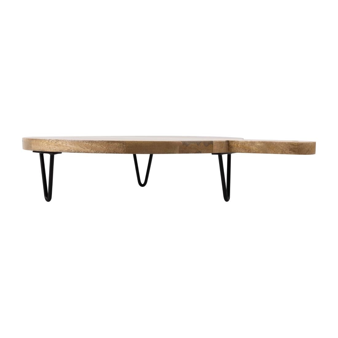 Olympia Round Handled Display Stand Mango Wood with Metal Legs 400x300x80mm - HY754
