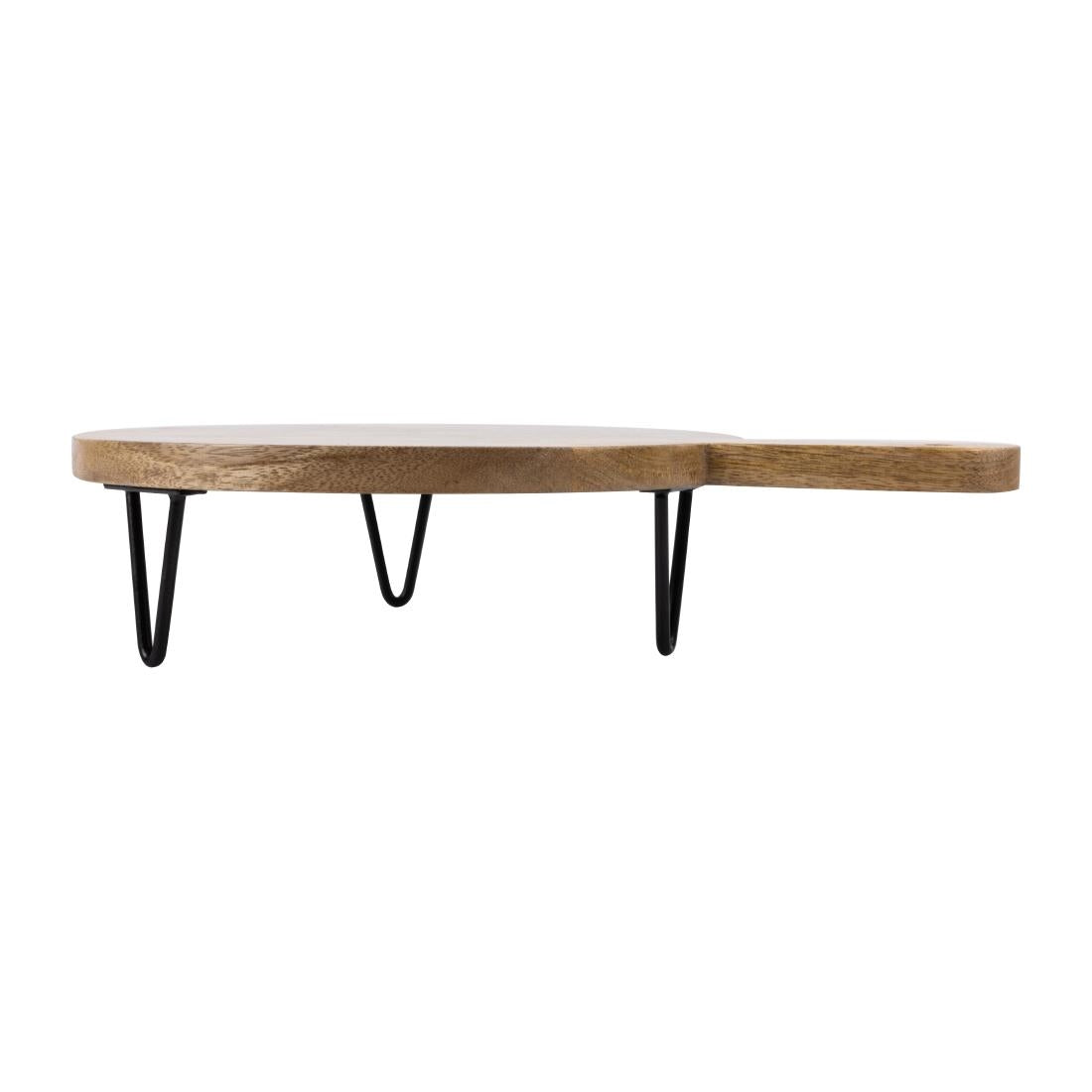 Olympia Round Handled Display Stand Mango Wood with Metal Legs 350x250x80mm - HY755
