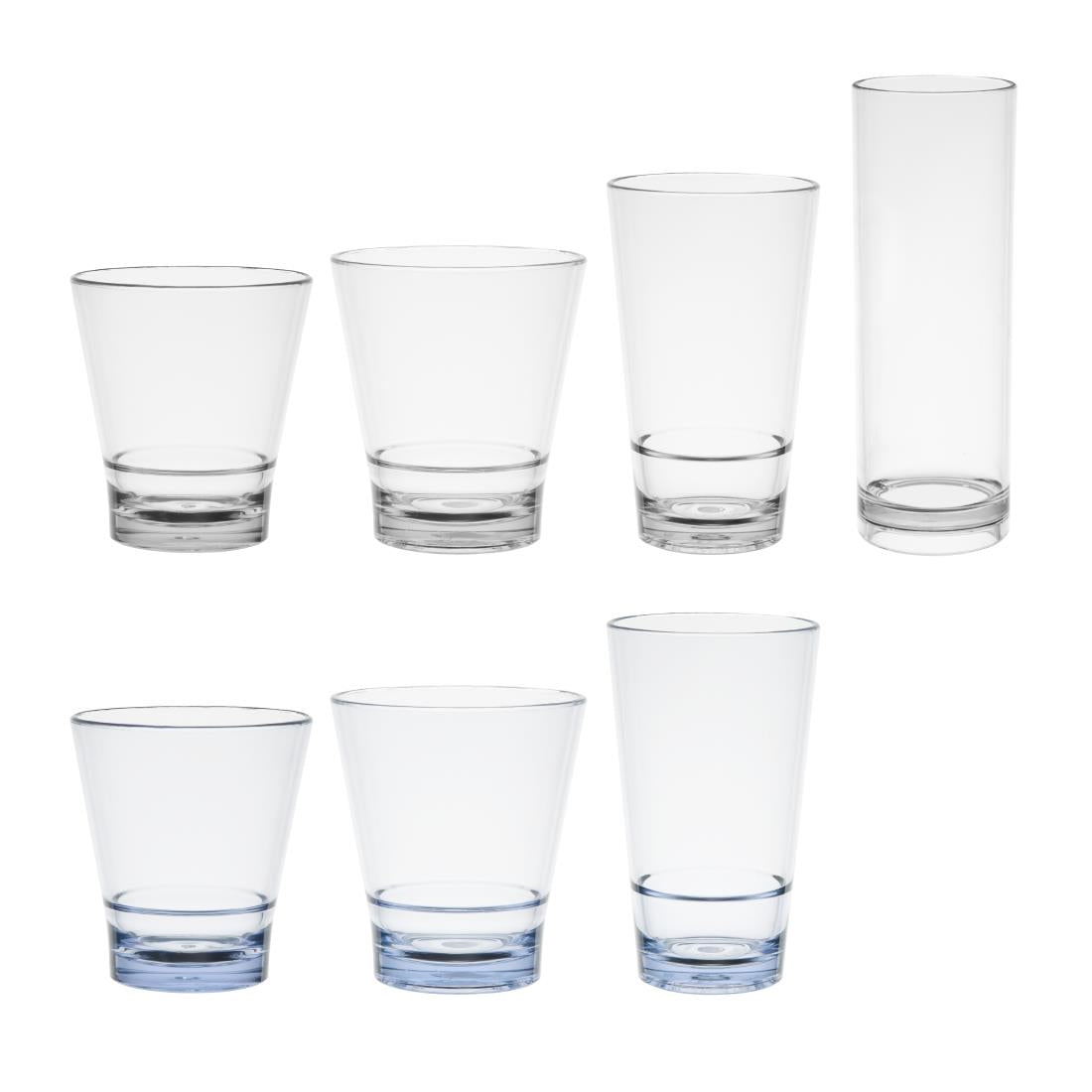 Olympia Kristallon Polycarbonate Stacking Tumblers Blue 350ml (6 Pack) - HZ083