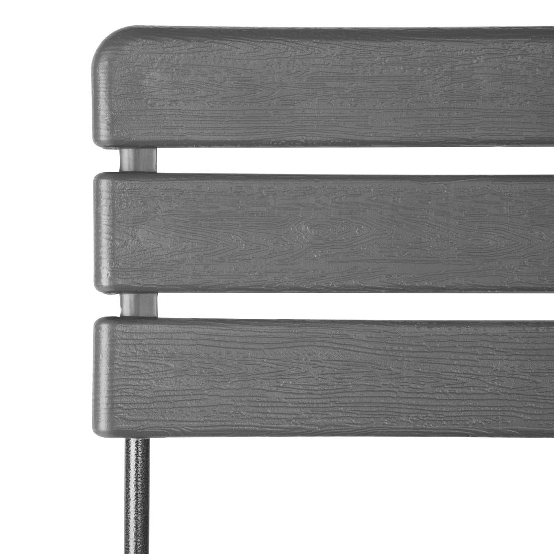 Bolero Folding Chairs Grey Wood Effect (2 Pack) - HZ891
