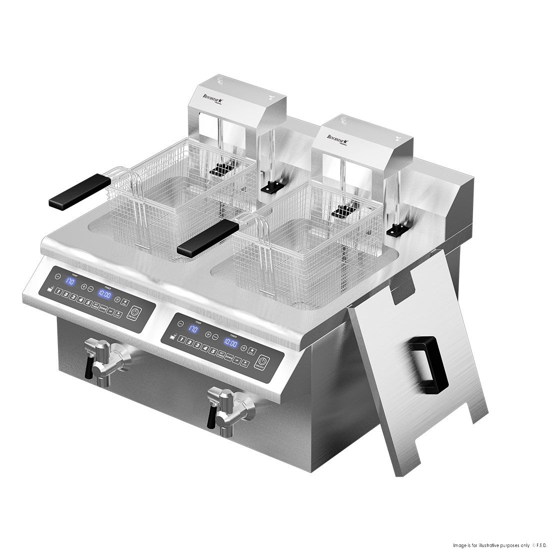 Benchstar Double Tanks Auto Lifting Induction Fryer - IF7000D-AL