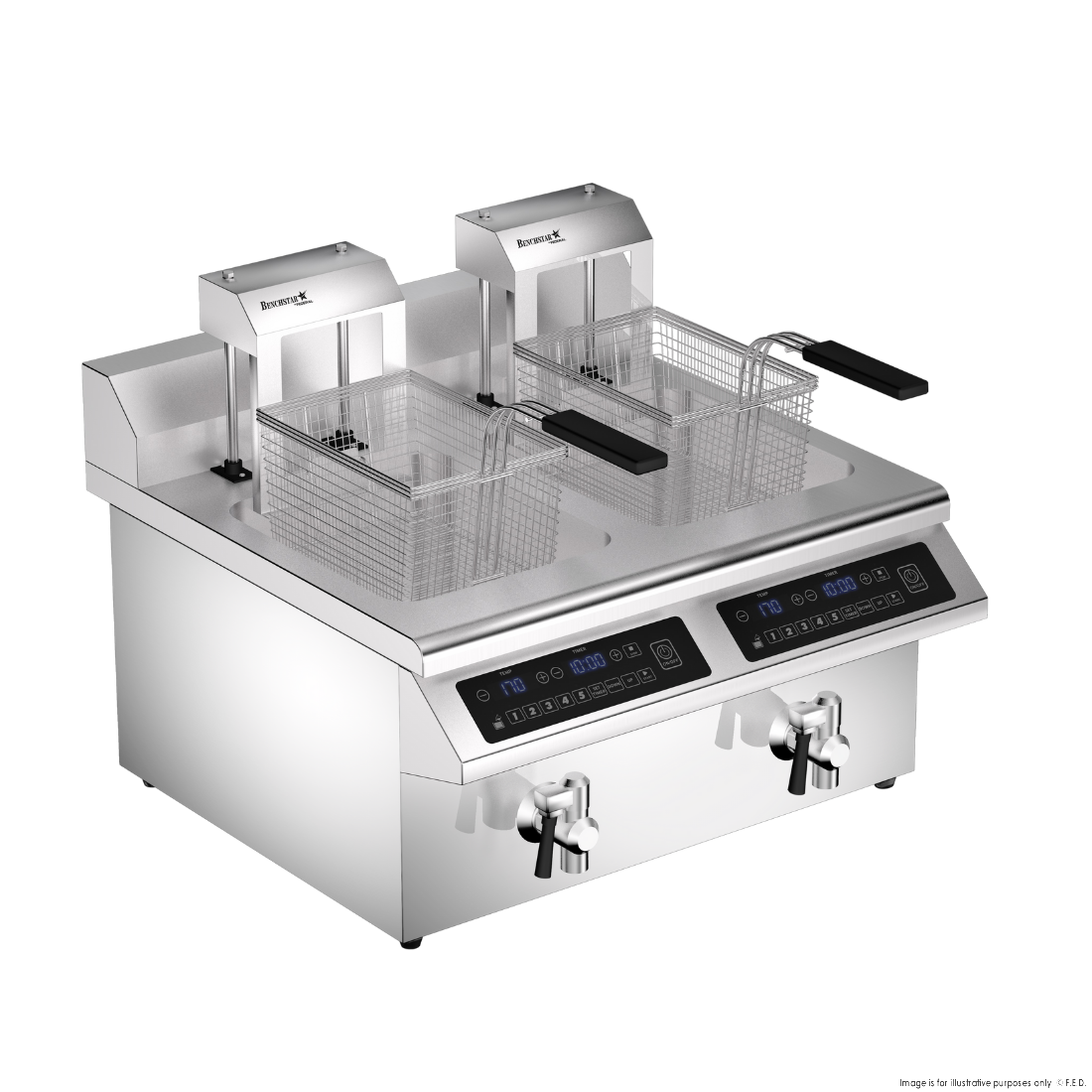 Benchstar Double Tanks Auto Lifting Induction Fryer - IF7000D-AL