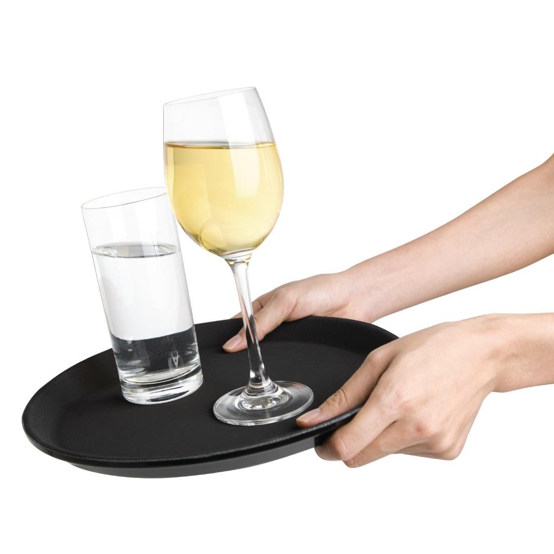 Olympia Kristallon Polypropylene Round Non-Slip Trays (6 Pack) - S658