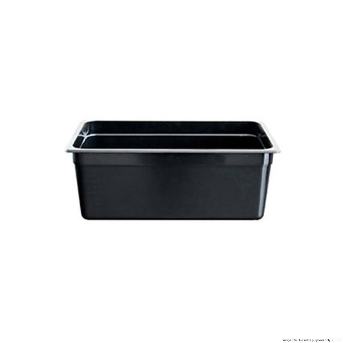 Food Tek Black Poly 1/2 x 65 mm Gastronorm Pan JW-P122B (1 Pack)