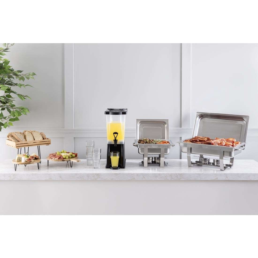 Olympia Round Display Stand Mango Wood with Metal Legs 300x80mm - HY752