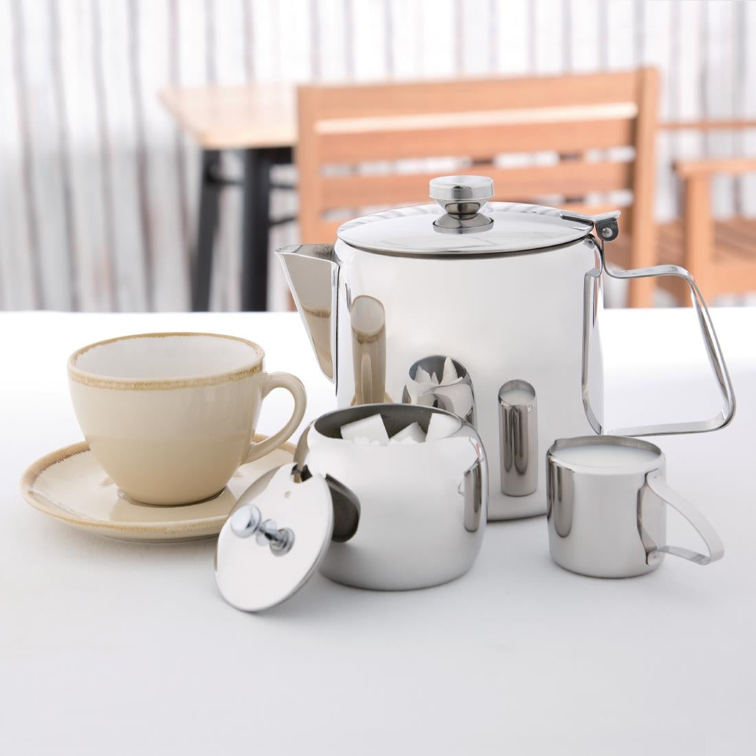 Olympia Concorde Tea Pot Stainless Steel 1.35Ltr - K680