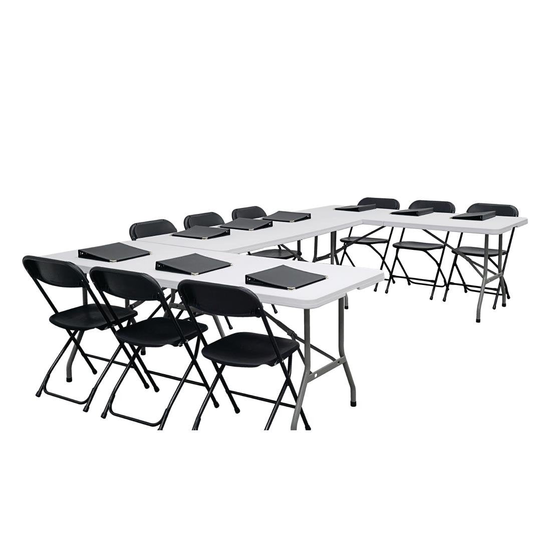 Bolero Rectangular Centre Folding Table 6ft White - LL001