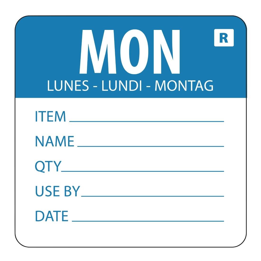 Vogue Removable Day of the Week Label Monday - L066