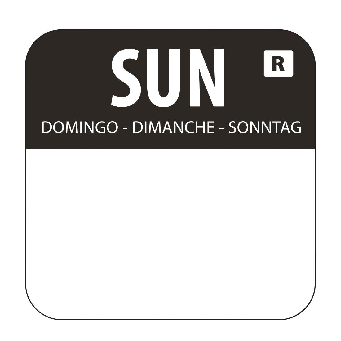 Vogue Removable Colour Coded Food Labels Sunday - L930
