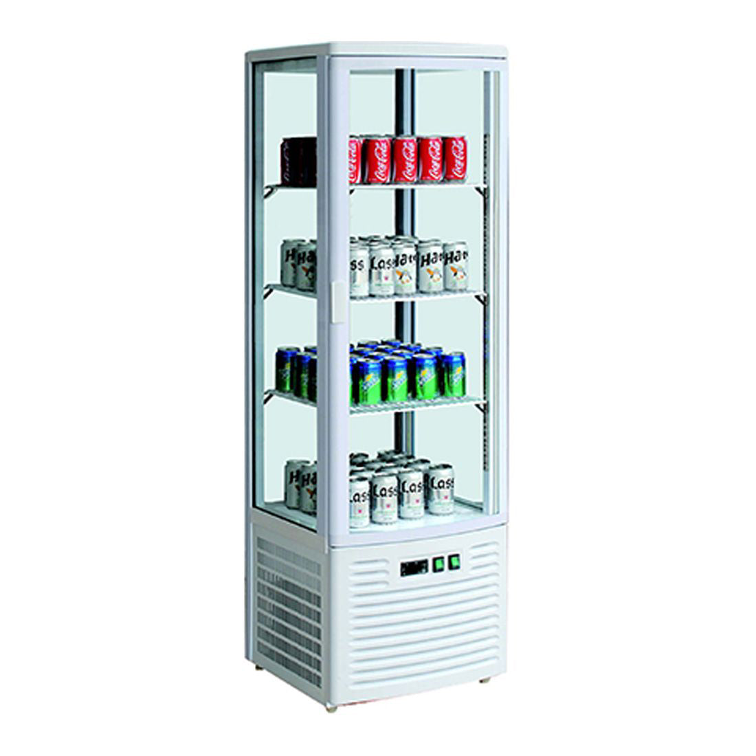 CLEARANCE - Thermaster Four-sided Upright Beverage Display Fridge Ivory-white LSC235-NSW1867