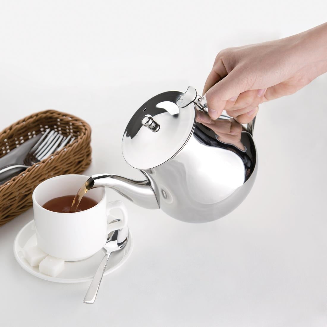 Olympia Arabian Stainless Steel Teapot 1Ltr - M982