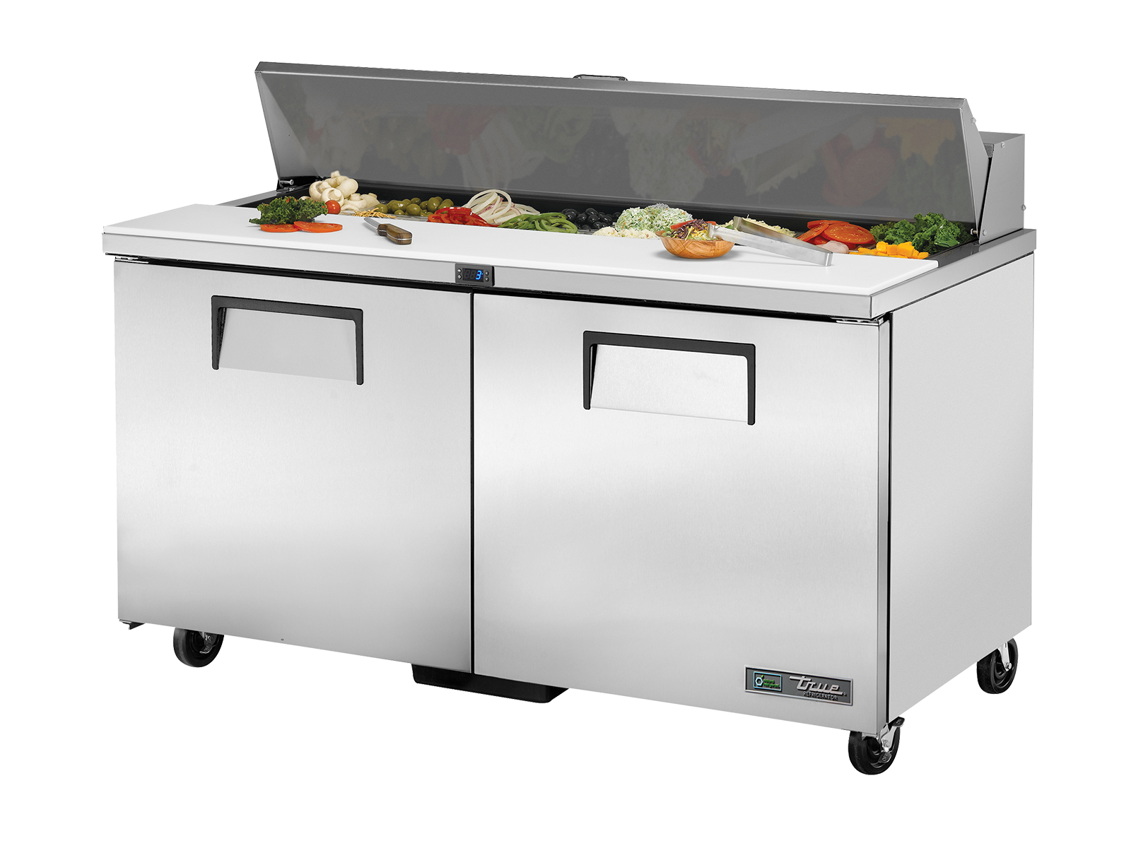 TRUE 2 Solid Door Sandwich/Salad Fridge 1530mm Width - TSSU-60-16-HC