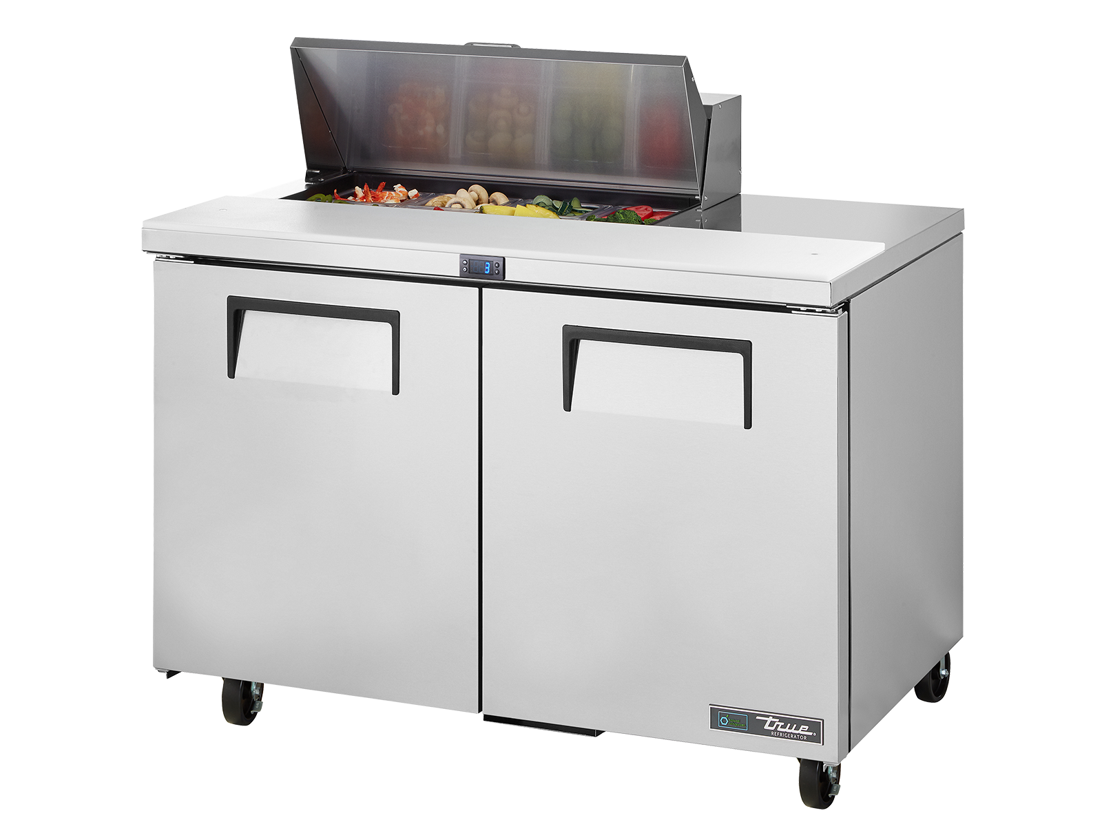 TRUE 2 Solid Door Sandwich/Salad Fridge 1220mm Width - TSSU-48-08-HC