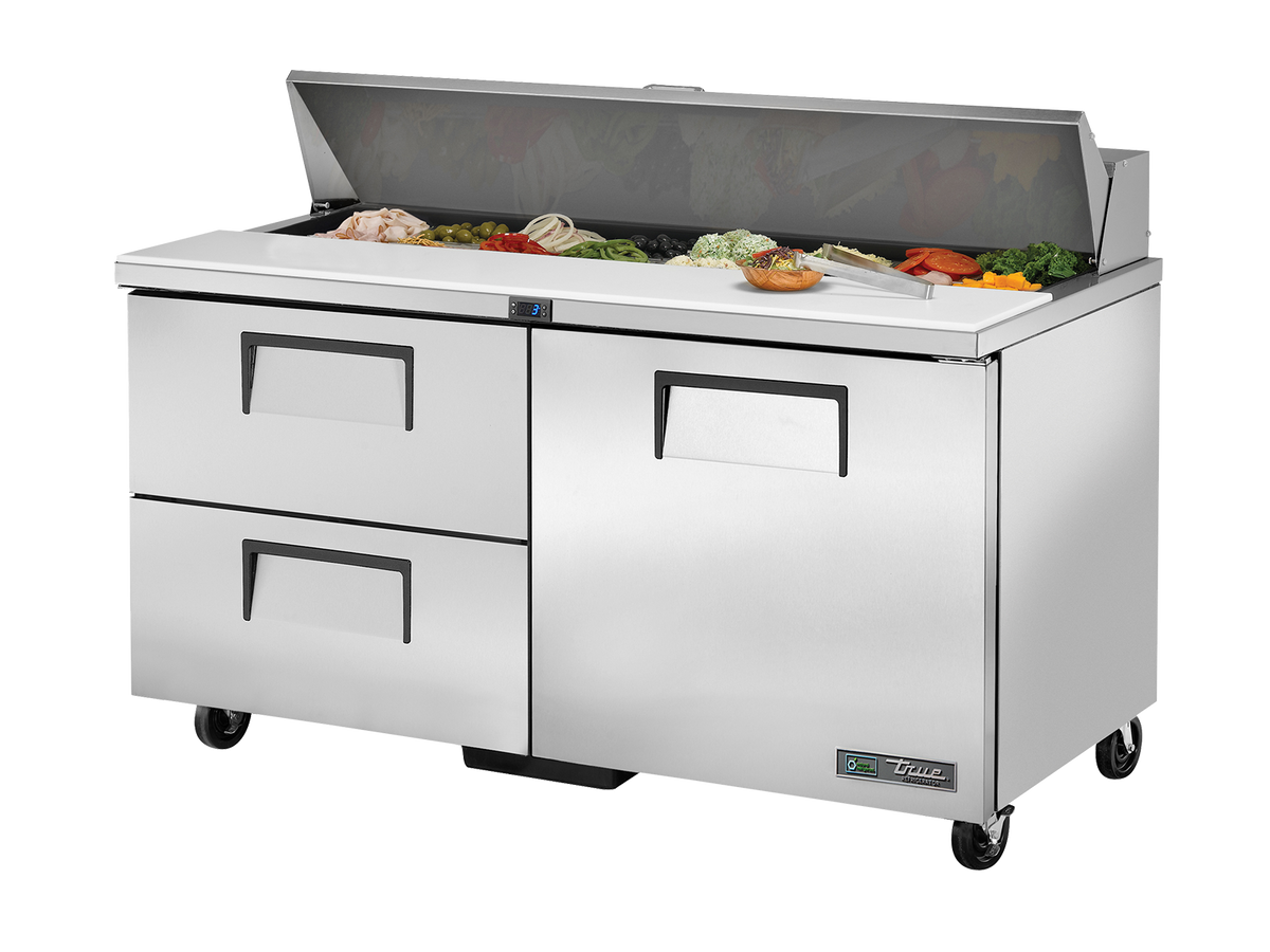 TRUE 2 Drawer & 1 Door Sandwich/Salad Fridge 1530mm Width - TSSU-60-16D-2-HC