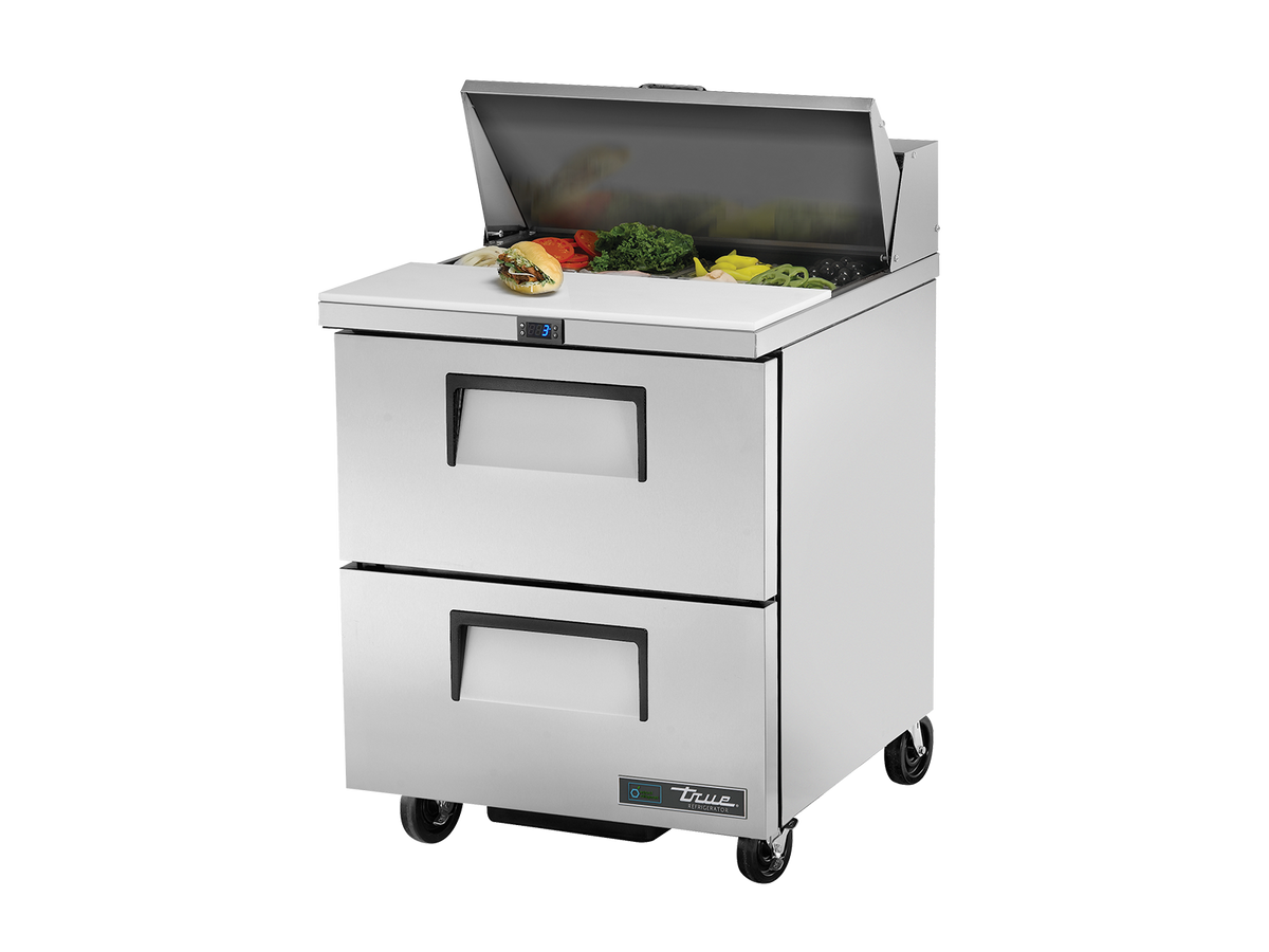 TRUE 2 Drawer Food Prep Fridge - TSSU-27-08D-2-HC