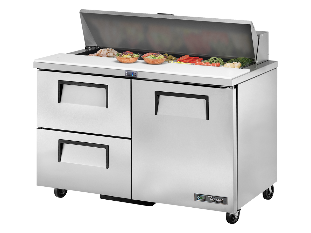 TRUE 2 Drawer & 1 Door Sandwich/Salad Fridge 1220mm Width - TSSU-48-12D-2-HC