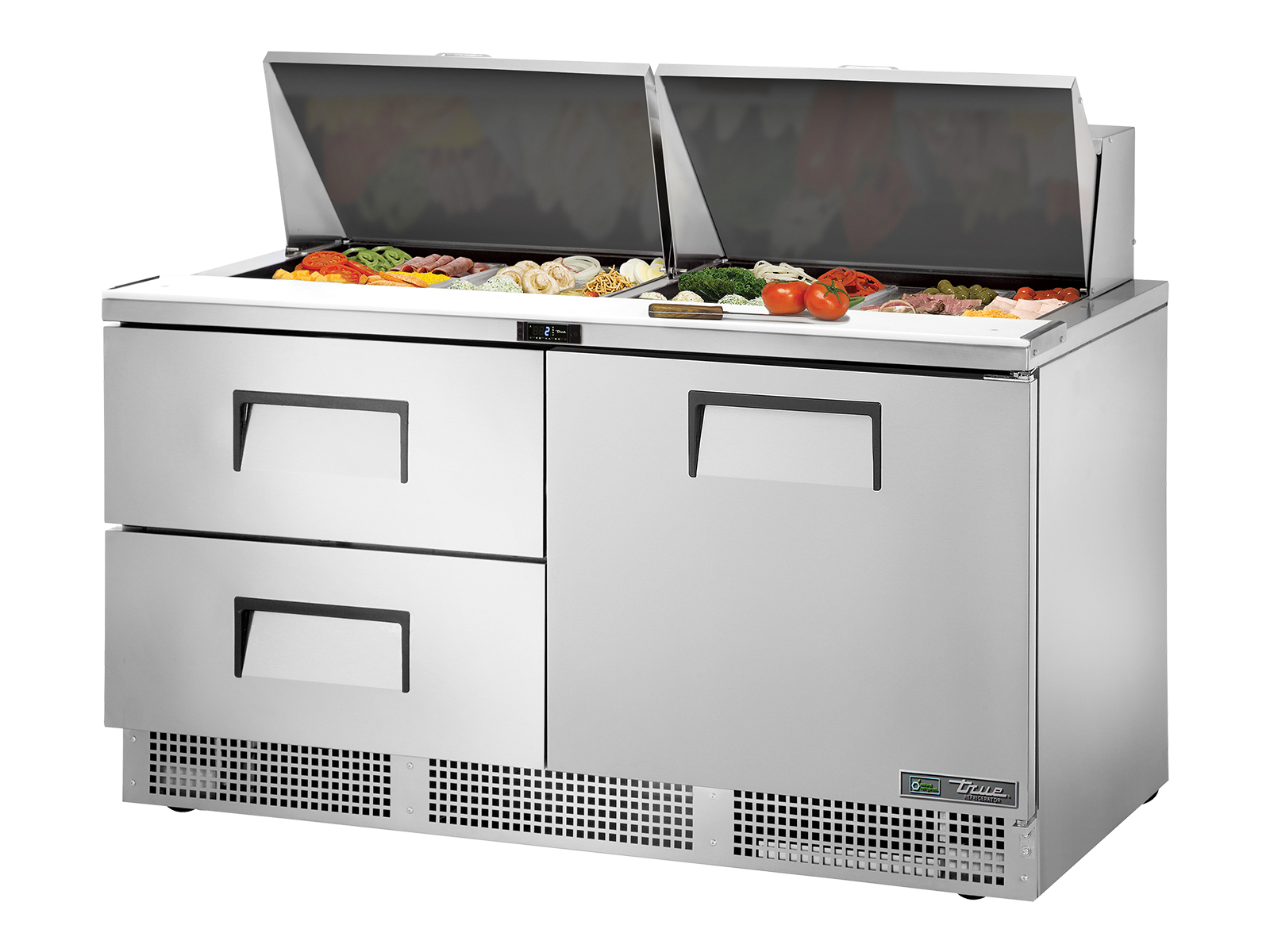 TRUE 2 Drawer & 1 Door Food Prep Fridge 1620mm Width - TFP-64-24M-D-2-HC