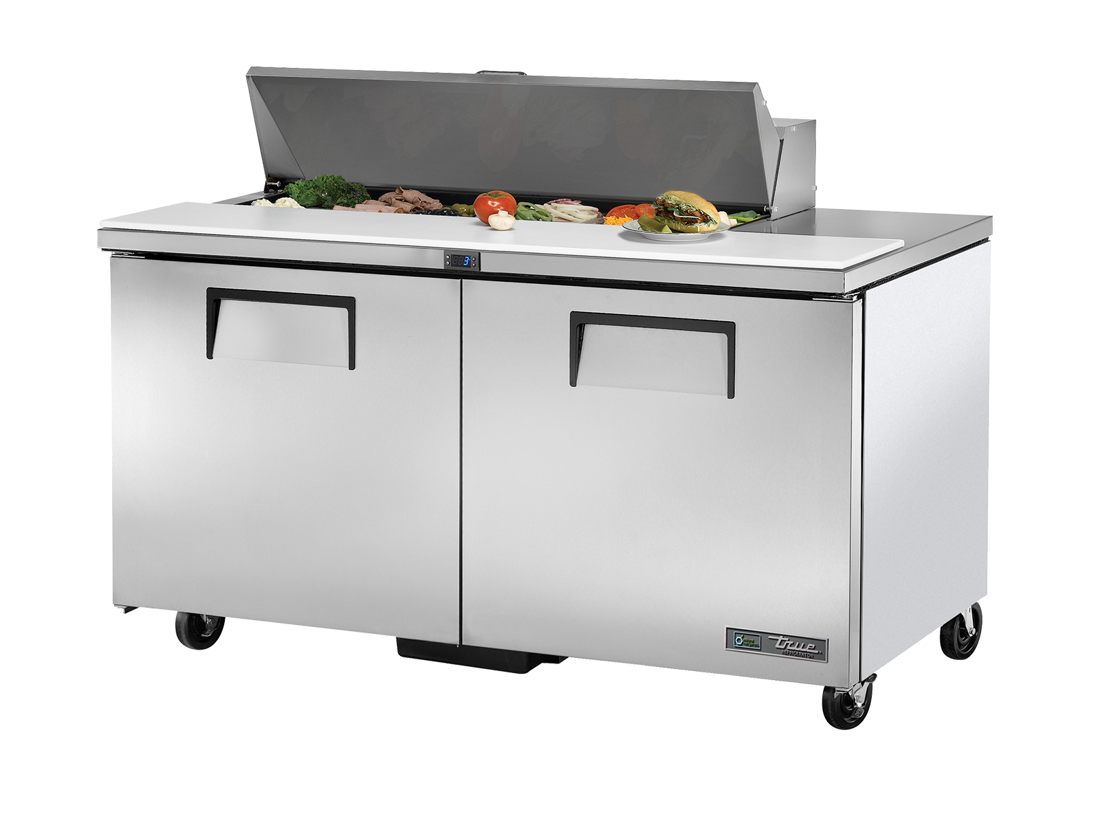 TRUE 2 Solid Door Sandwich/Salad Fridge 1530mm Width - TSSU-60-12-HC