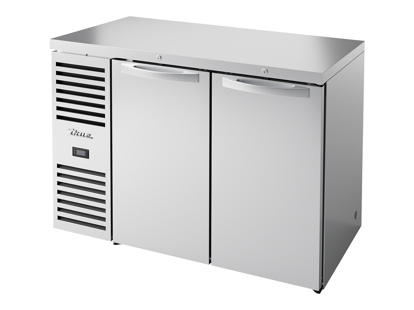 TRUE Reach-In Single Zone 2 Solid Swing Door Undercounter Refrigerator 1200mm Width - Stainless - TBR48-RISZ1-L-S-SS-2