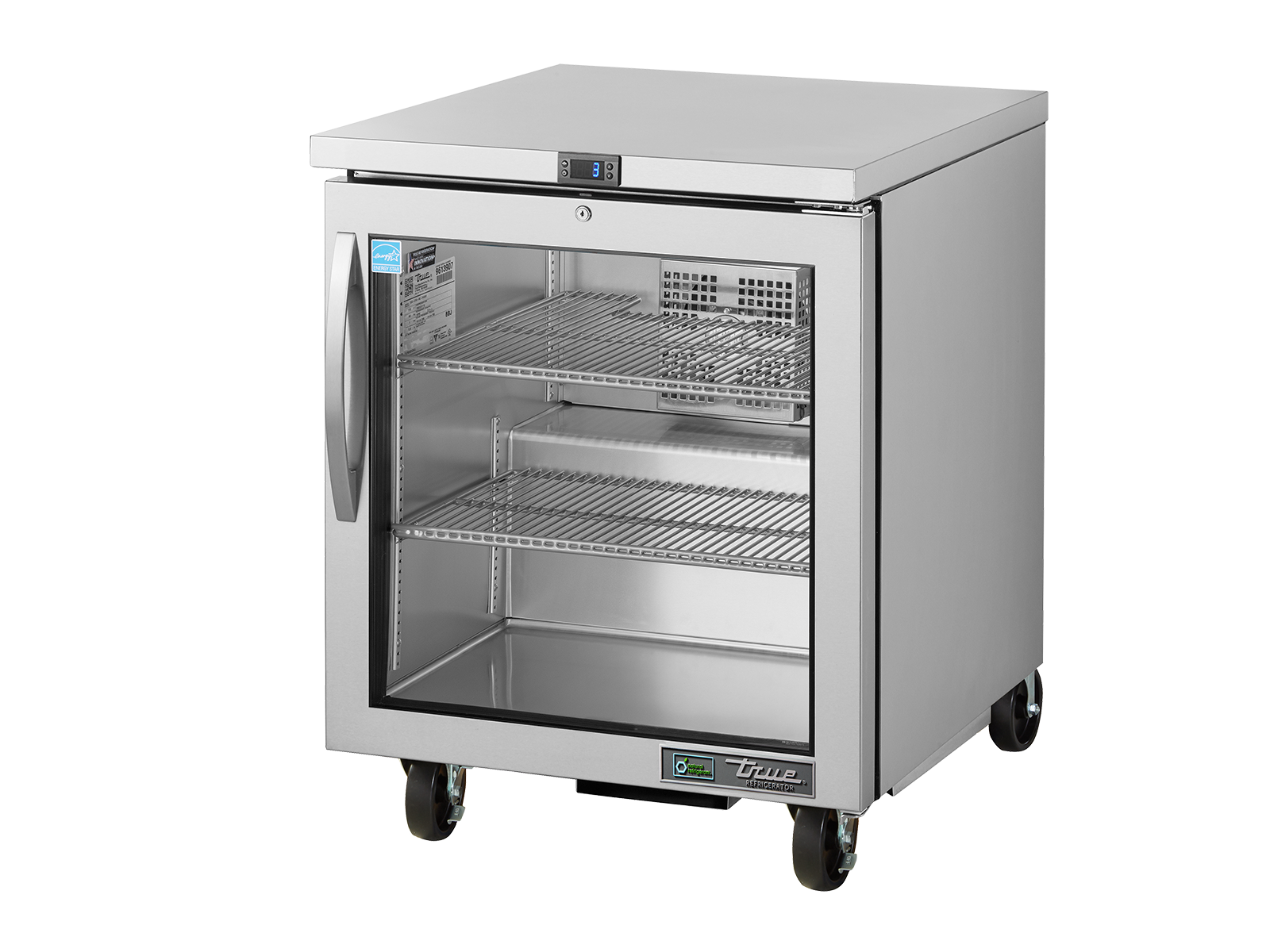 TRUE 1 Left-Hinged Glass Door Undercounter Refrigerator 700mm Width - TUC-27G-HC-FGD01 LH