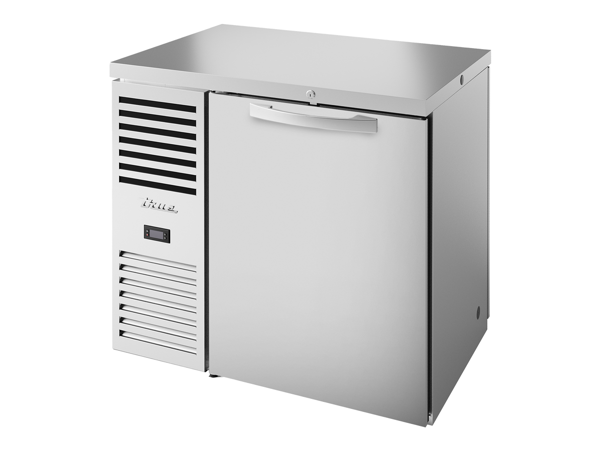 TRUE Pass-Thru Single Zone 1 Solid Swing Door Undercounter Refrigerator - Stainless - TBR36-PTSZ1-L-S-S-S-2