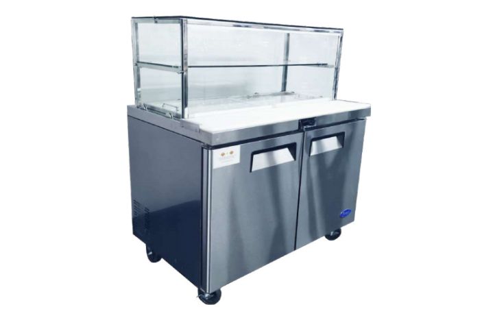 Atosa Three Door Glass Top Sandwich Bar Fridge
