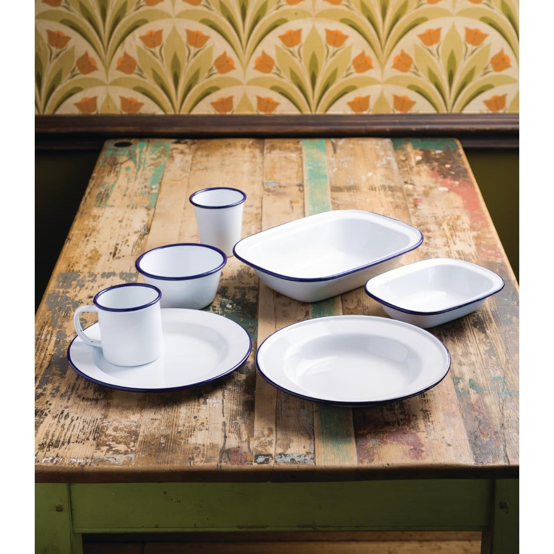 Olympia Enamel Pie Dish Rectangular 180x135mm - GM511