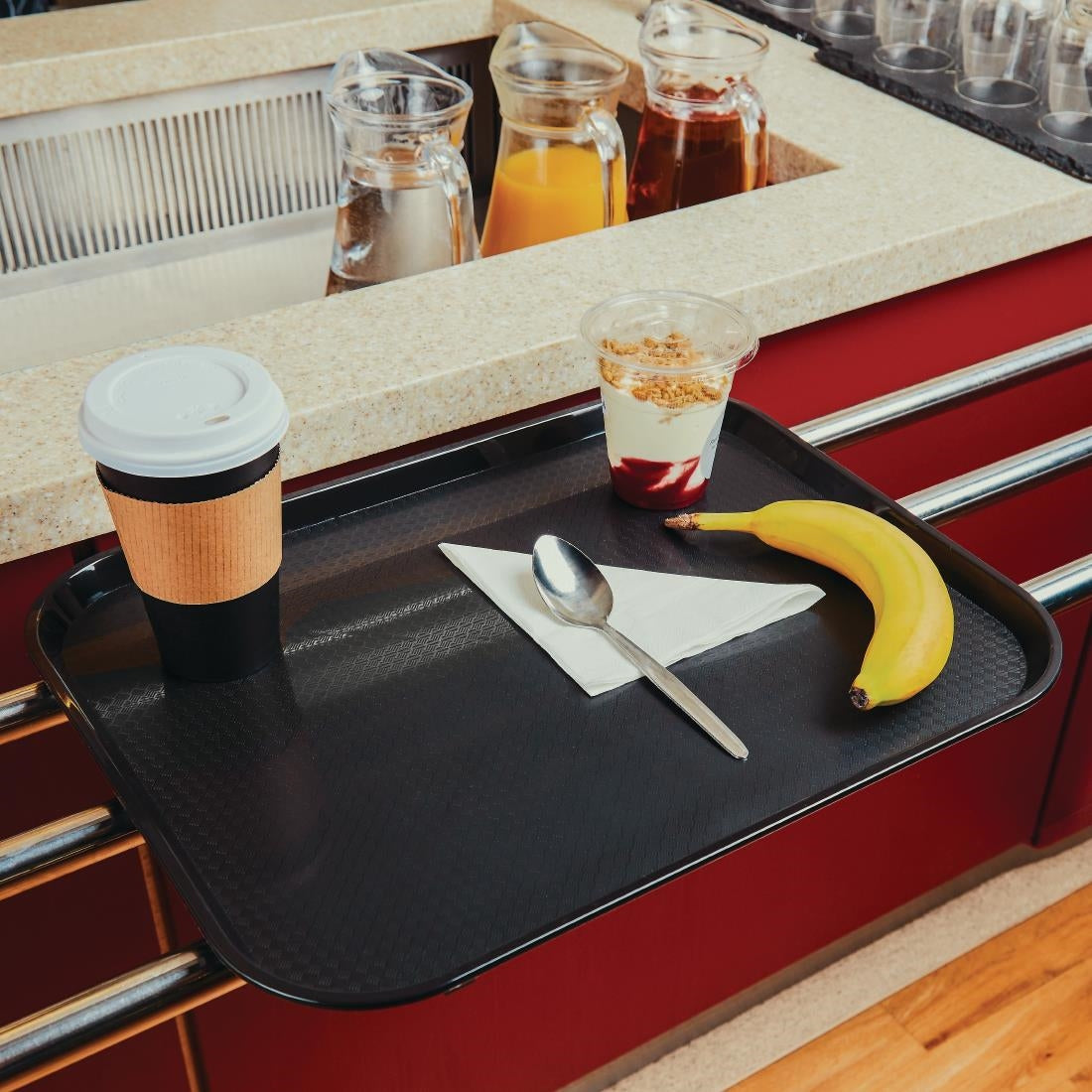 Olympia Kristallon Polypropylene Foodservice Tray 305 x 415mm Black - P501