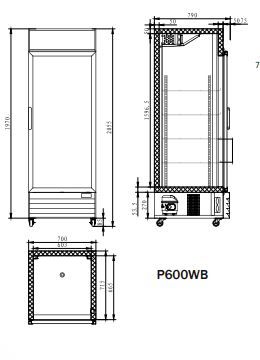 1 Door Drink Fridges 700mm | Atosa | P600WB