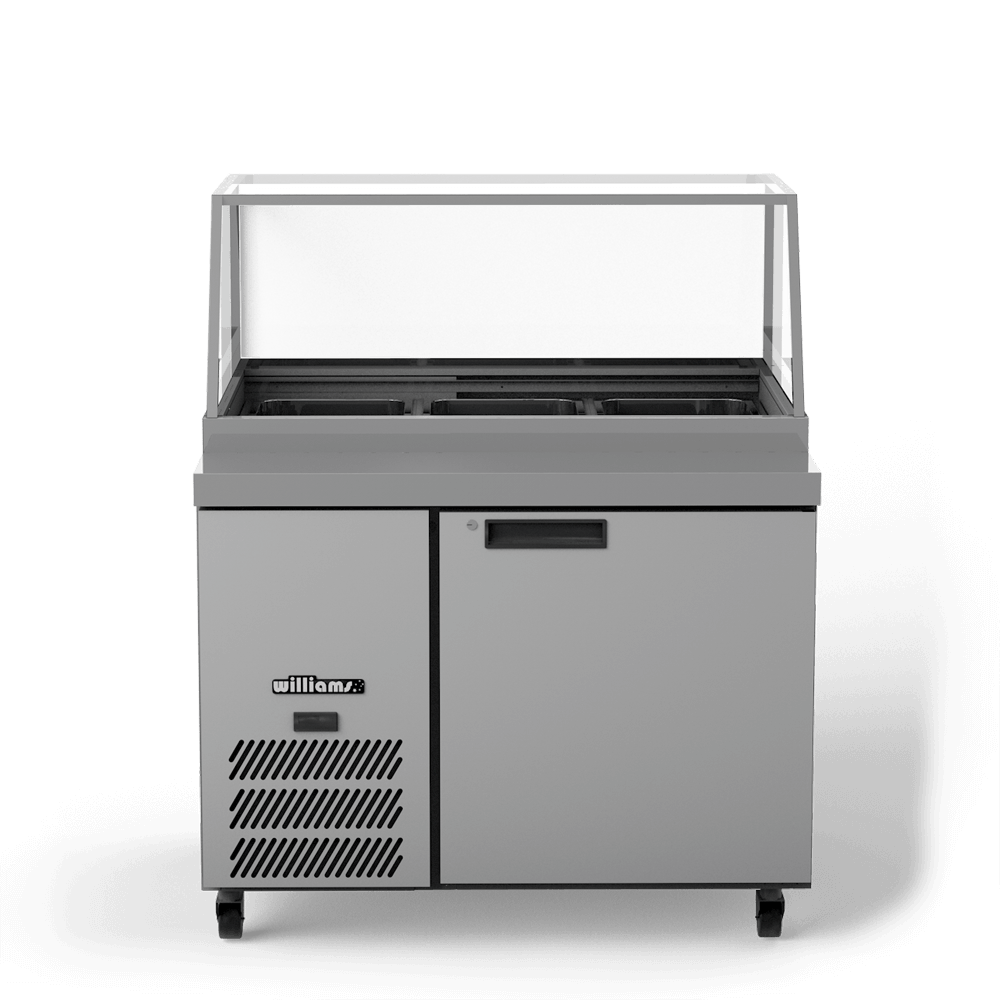 Williams Banksia - One Door White Colorbond Prep Counter Refrigerator With Flat Blown Air Well - Without Canopy HSP3UBA-000-N
