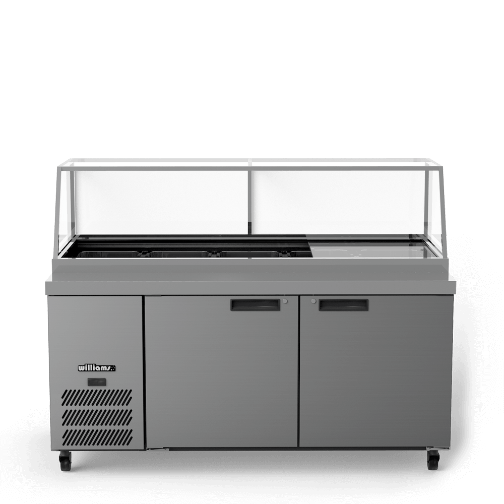 Williams Banksia - Three Door White Colorbond Prep Counter Refrigerator With Flat Blown Air Well - Without Canopy HSP5UBA-000-N