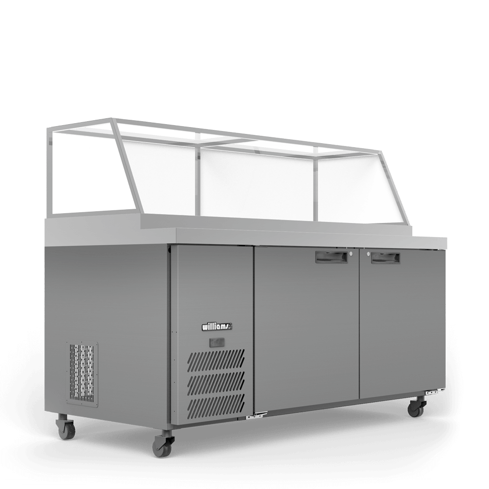 Williams Banksia - Three Door Stainless Steel Prep Counter Refrigerator With Flat Blown Air Well - Without Canopy HSP5UBASS-000-N
