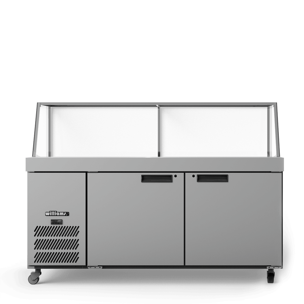 Williams Banksia - Two Door White Colorbond Prep Counter Refrigerator With Angled Blown Air Well - Without Canopy HSP30UBA-000-N