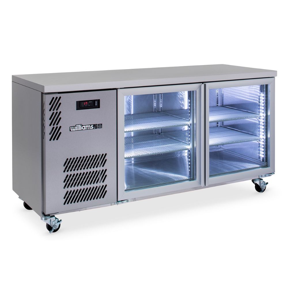 Williams Boronia 2 Glass Door Fridge - Stainless Steel HB2UGSHC