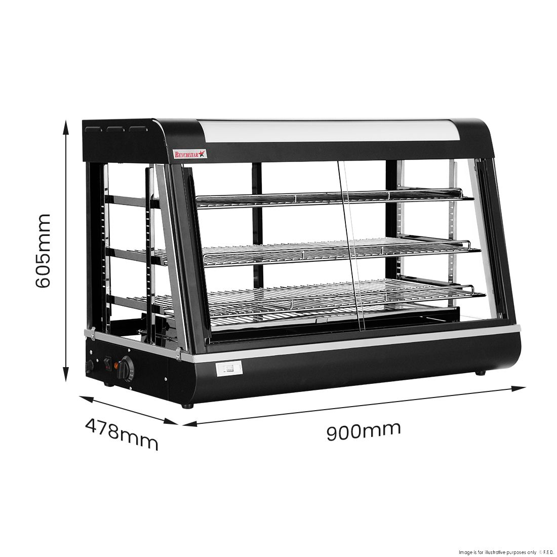 Benchstar Pie Warmer & Hot Food Display PW-RT/900/1E