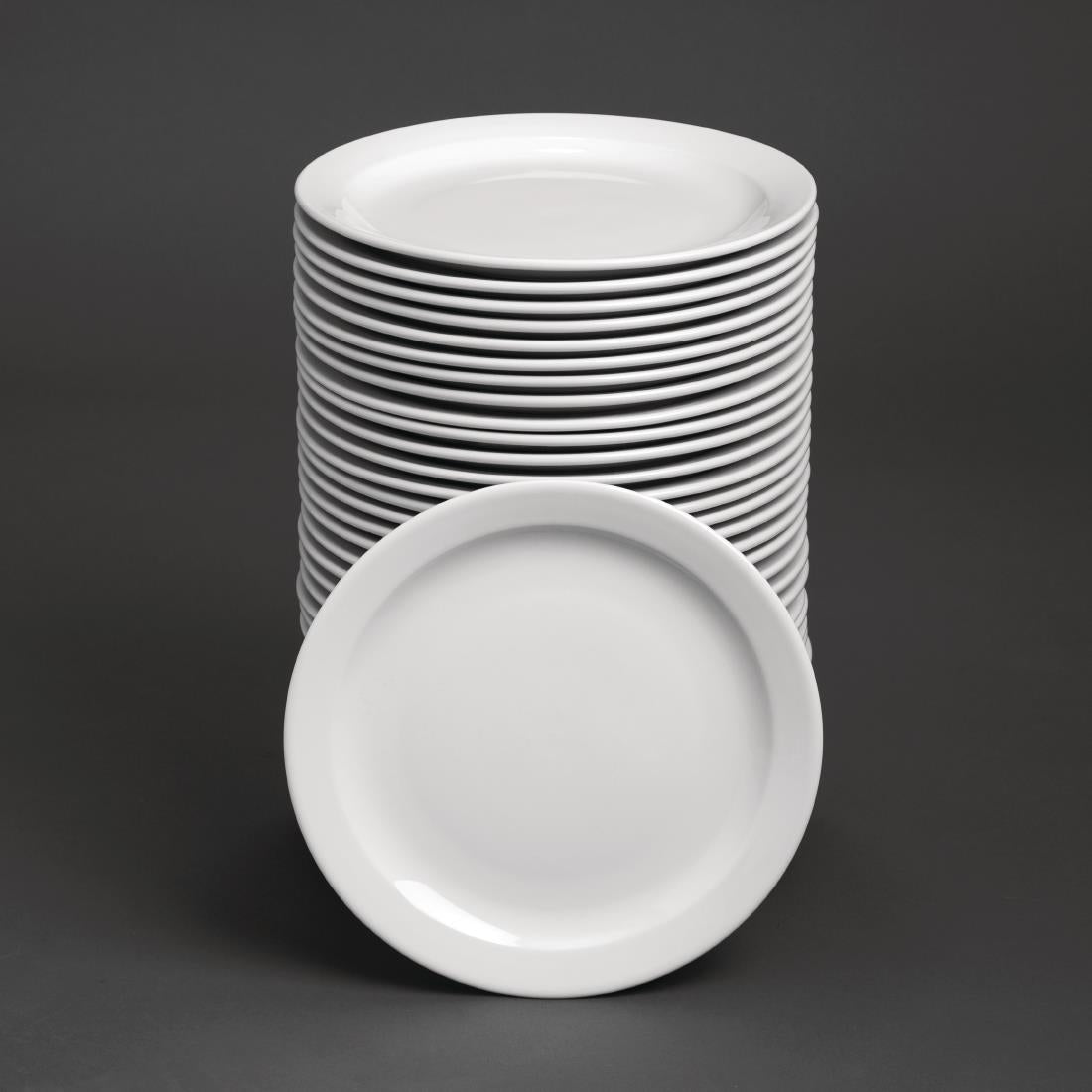 Bulk Buy Olympia Athena Narrow Rimmed Plates 284mm (36 Pack) - S755
