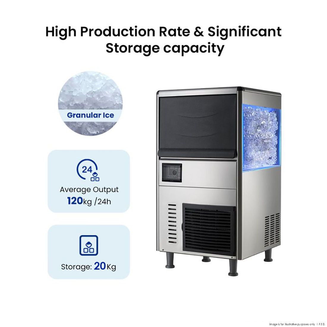 Blizzard Underbench Granular Ice Maker 60Kg SN-068F
