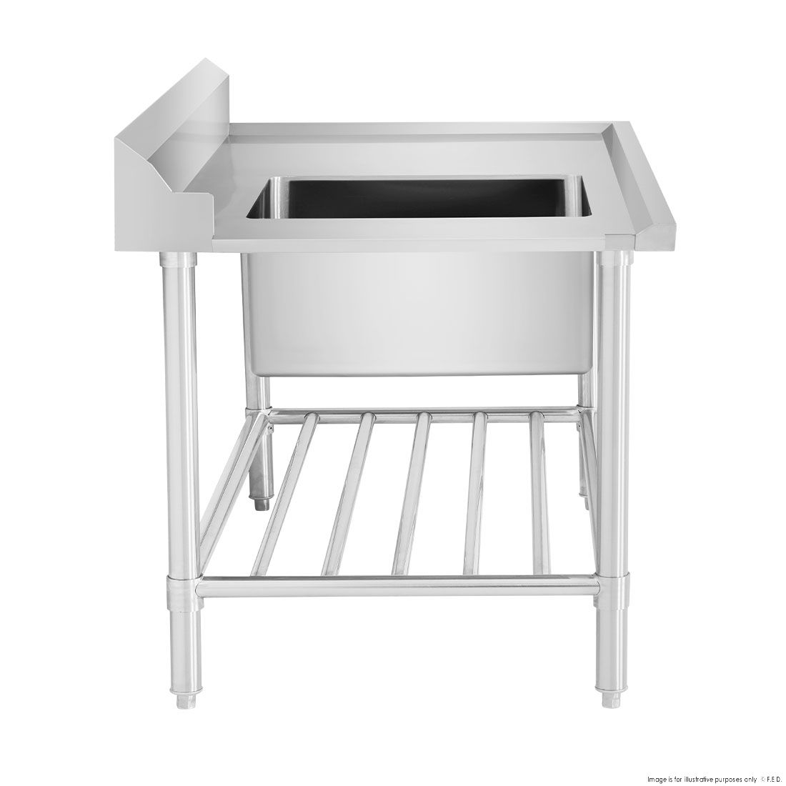 Modular Systems Left Inlet Single Sink Dishwasher Bench SSBD7-1200L/A
