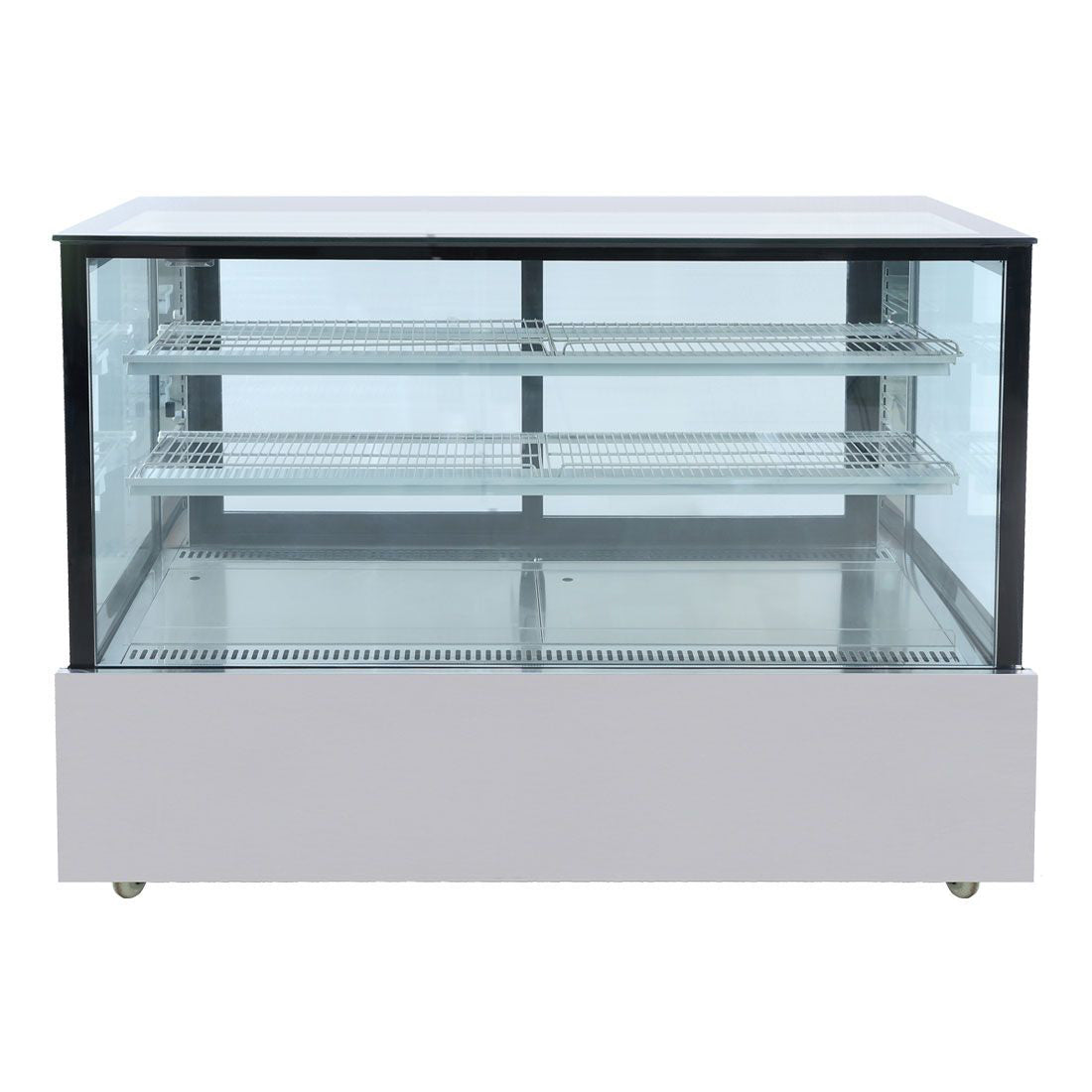 CLEARANCE - Bonvue Black Trim Square Glass Cake Display 2 Shelves SSU150-2XB-QLD133