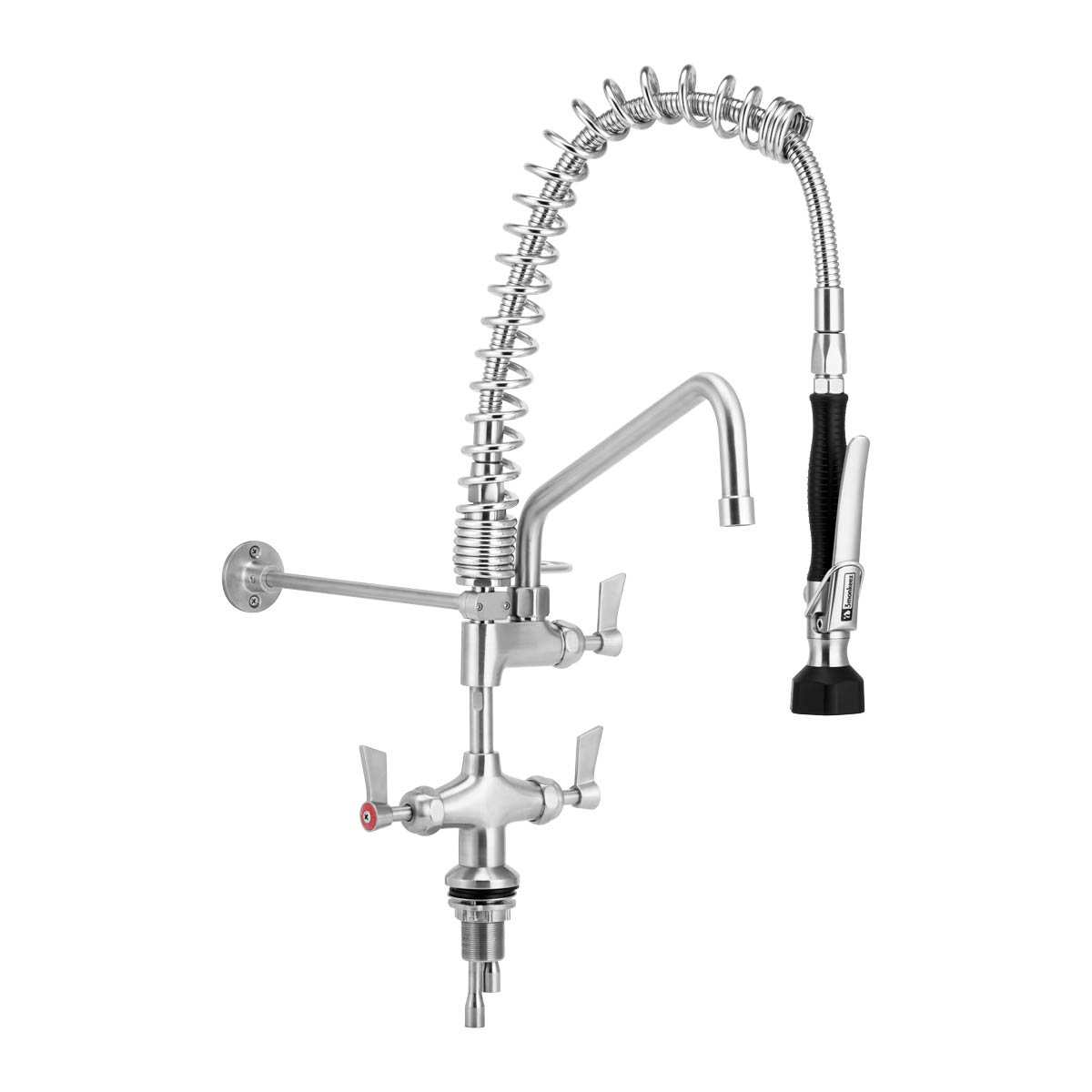 3Monkeez Compact Stainless Steel Dual Bench Mount Pre-Rinse with 12" Pot Filler - T-3M53058-C