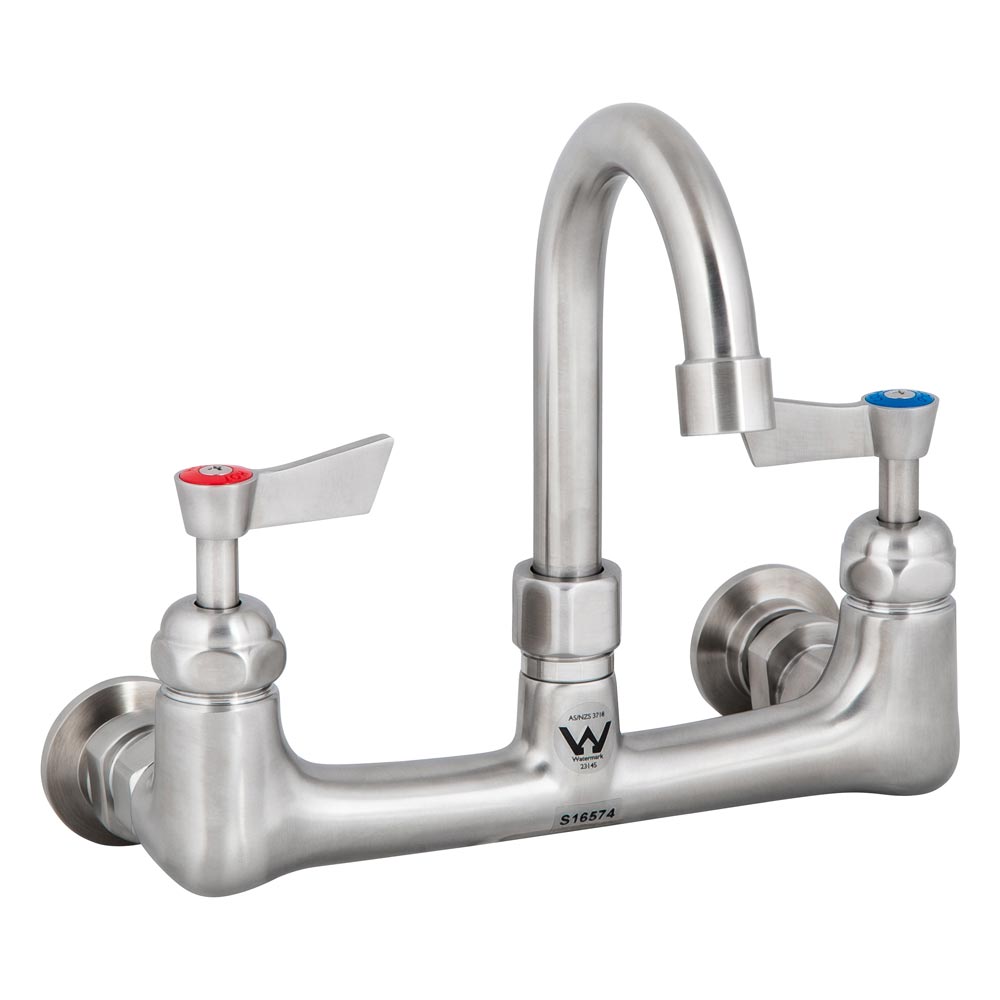 3Monkeez Stainless Steel Exposed Wall Mount Body with Gooseneck Swivel 12" Spout - T-3MEWG12