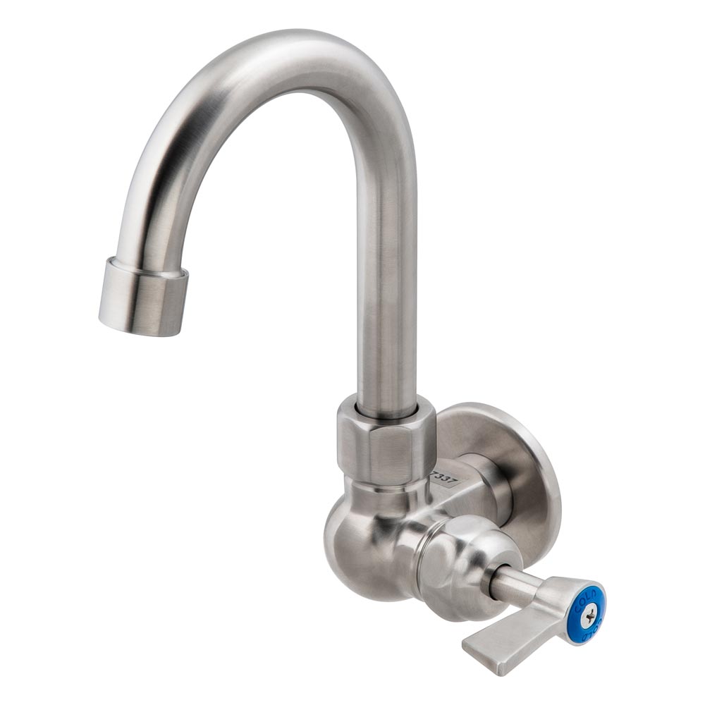 3Monkeez Stainless Steel Single Wall Mount Body with Single Control and 7" Gooseneck Swivel Spout - T-3MSWG07
