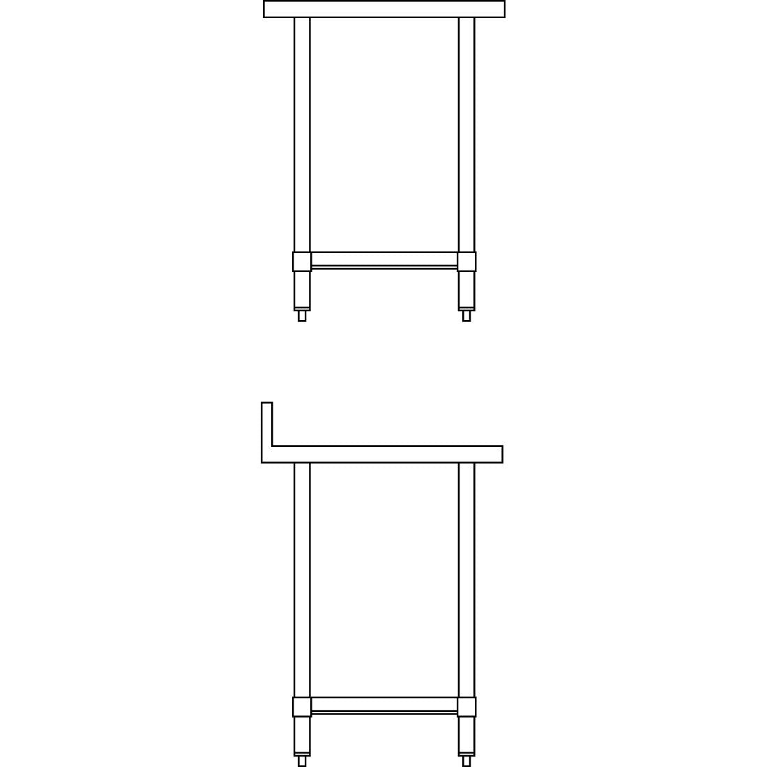 Vogue Stainless Steel Prep Table with Splashback 600mm - T379