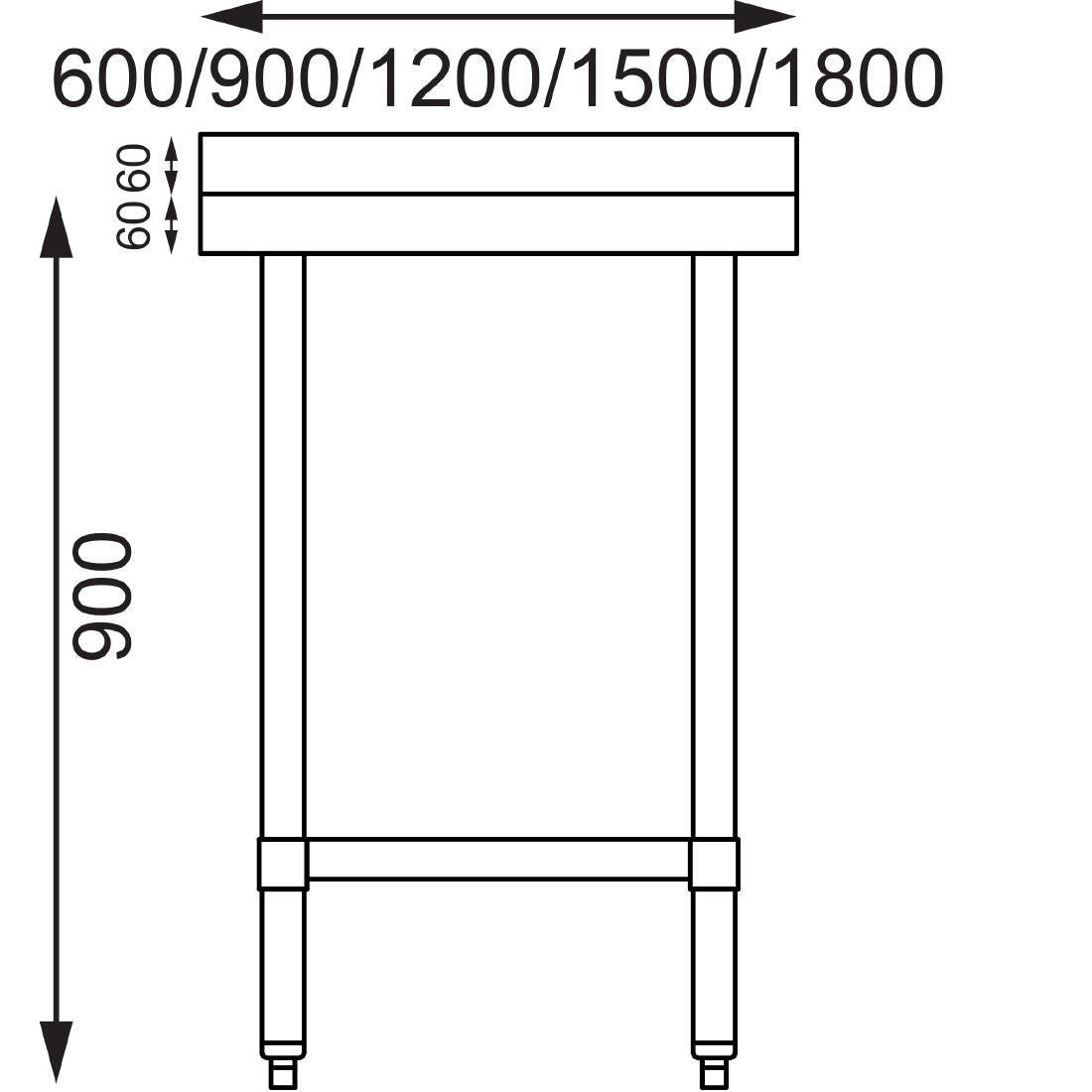 Vogue Stainless Steel Prep Table with Splashback 900mm - T380