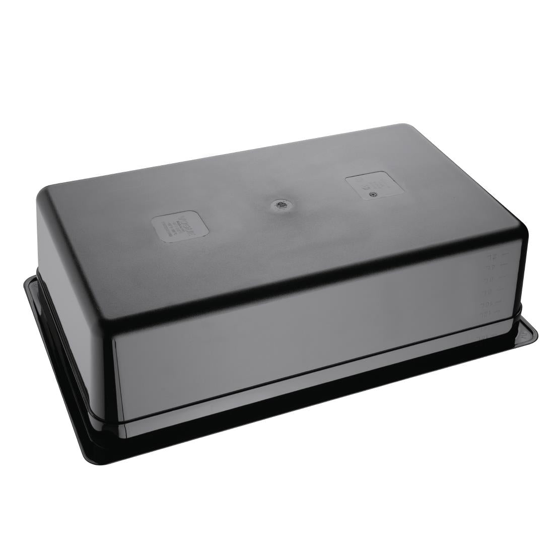 Vogue Black Polycarbonate 1/1 Gastronorm Tray 150mm - U456